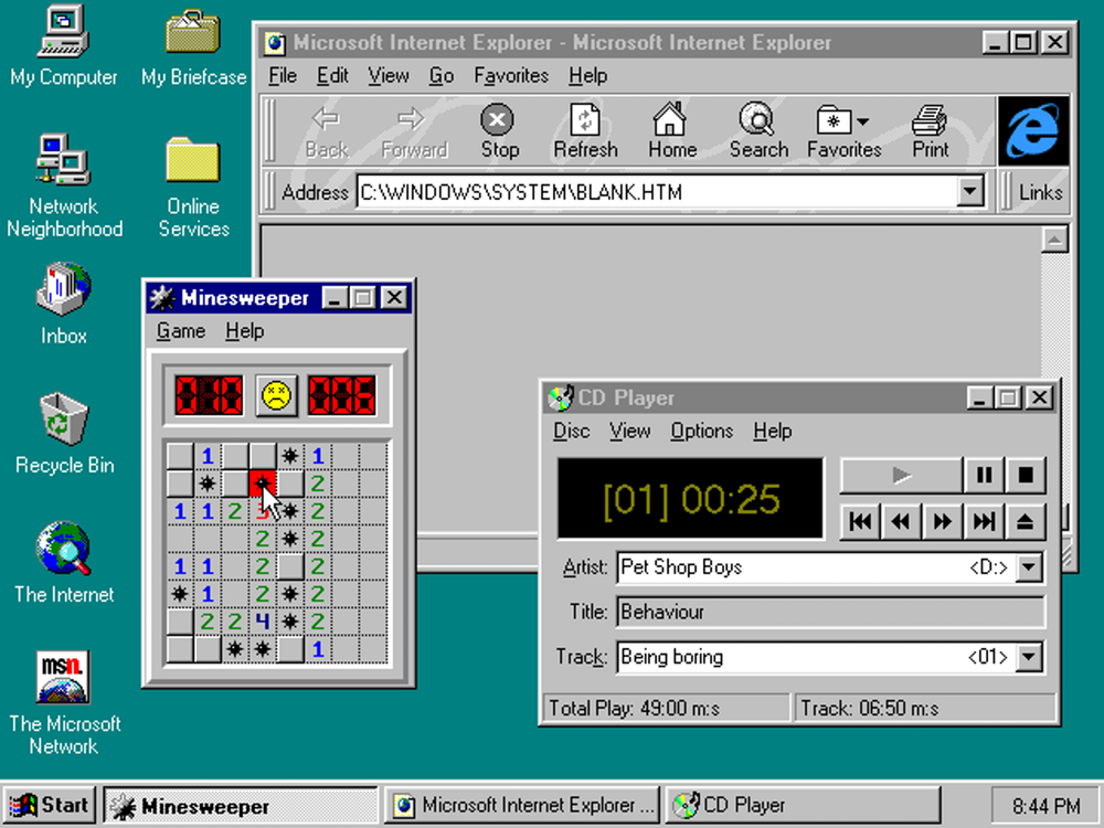 Windows95 ویندوز  در اوت ۱۹۹۵ از سوی مایکروسافت عرضه گردید